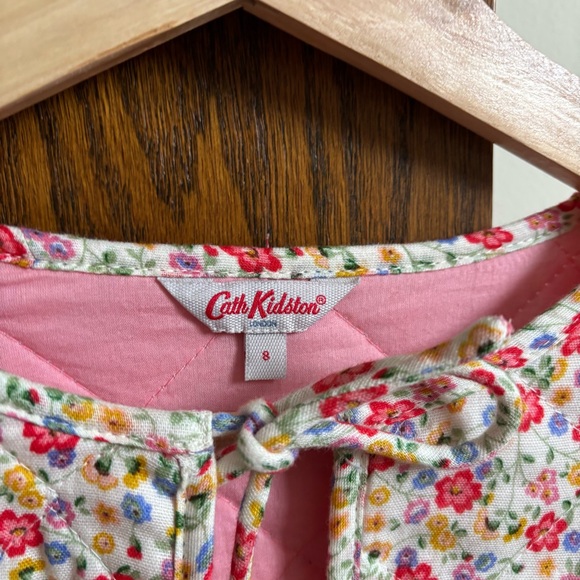 Cath Kidston Size 8 (XS) Pink Floral Bow Jacket - Picture 2 of 9